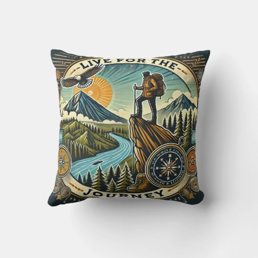 Sierkussen "Live for the Journey" (Achterkant)