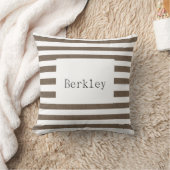 Sierkussen met bruine en witte streep (Deken)