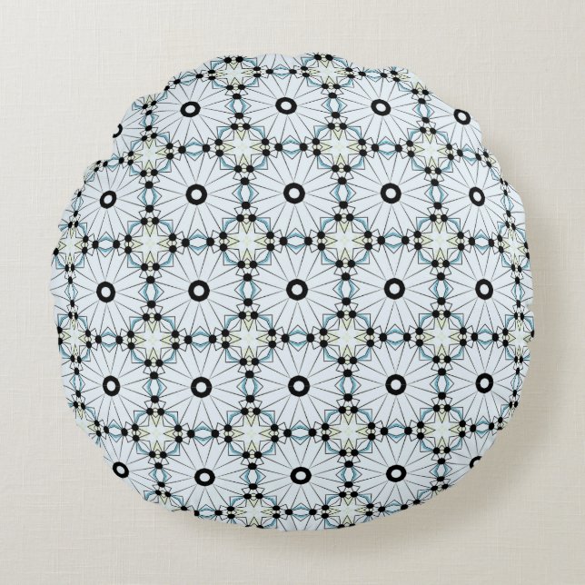 sierkussen met een geometrisch patroon rond kussen (Voorkant)