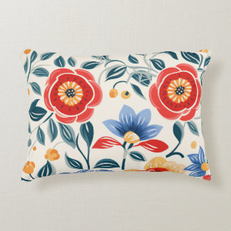 Sierkussen met een levendig bloemendesign accent kussen