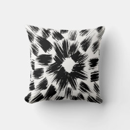 Sierkussen met geborsteld zwart en wit geborsteld