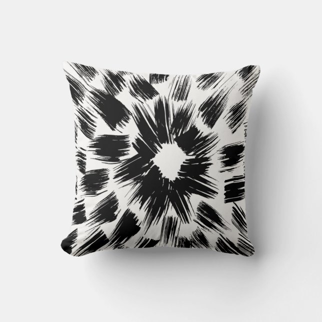 Sierkussen met geborsteld zwart en wit geborsteld (Voorkant)
