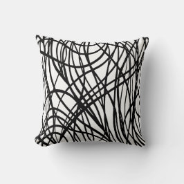 Sierkussen met geborsteld zwart en wit geborsteld