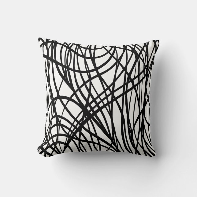 Sierkussen met geborsteld zwart en wit geborsteld (Voorkant)