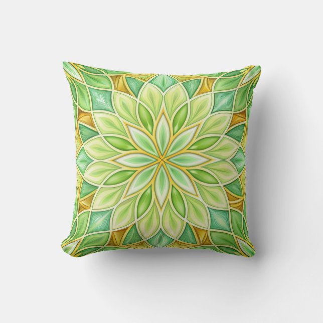 Sierkussen met geometrisch bloempatroon (Voorkant)