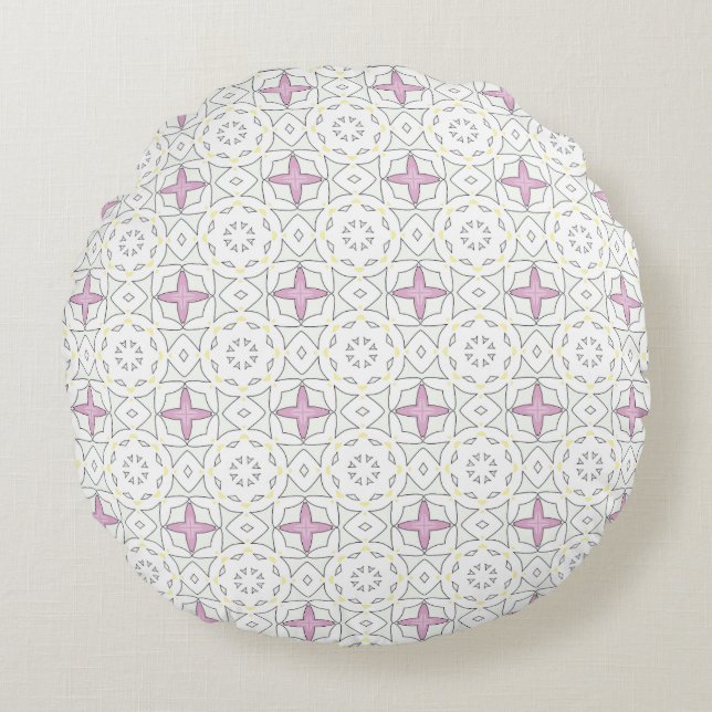 sierkussen met geometrisch patroon rond kussen (Voorkant)
