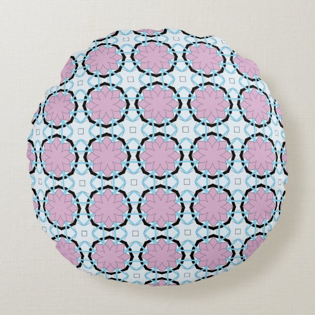 sierkussen met geometrisch patroon rond kussen (Voorkant)