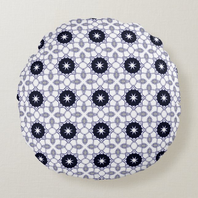 sierkussen met geometrisch patroon rond kussen (Voorkant)