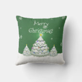 Sierkussen met groene kerstbomen (Achterkant)
