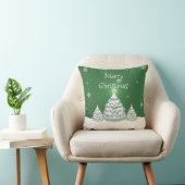 Sierkussen met groene kerstbomen (Stoel)