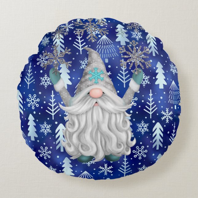 Sierkussen met kerstgrint rond kussen (Voorkant)