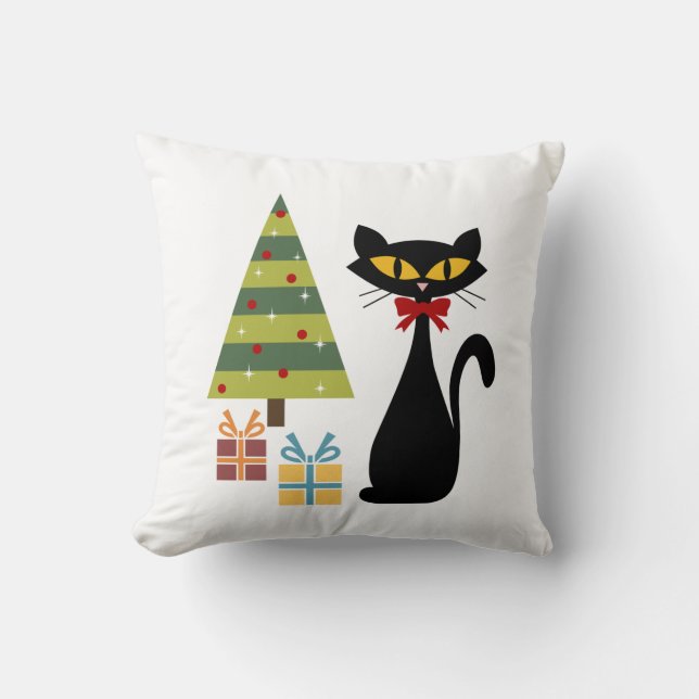 Sierkussen met kerstkatten uit de middeleeuwen (Voorkant)
