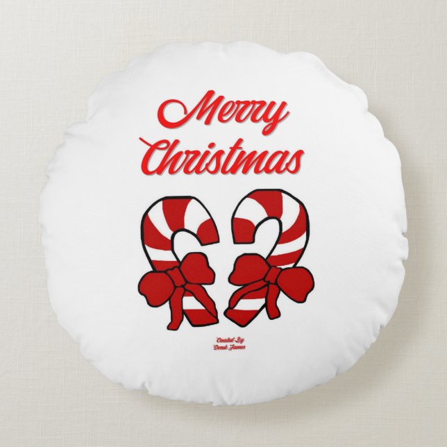 Sierkussen met kerstsnoepjes rond kussen (Voorkant)