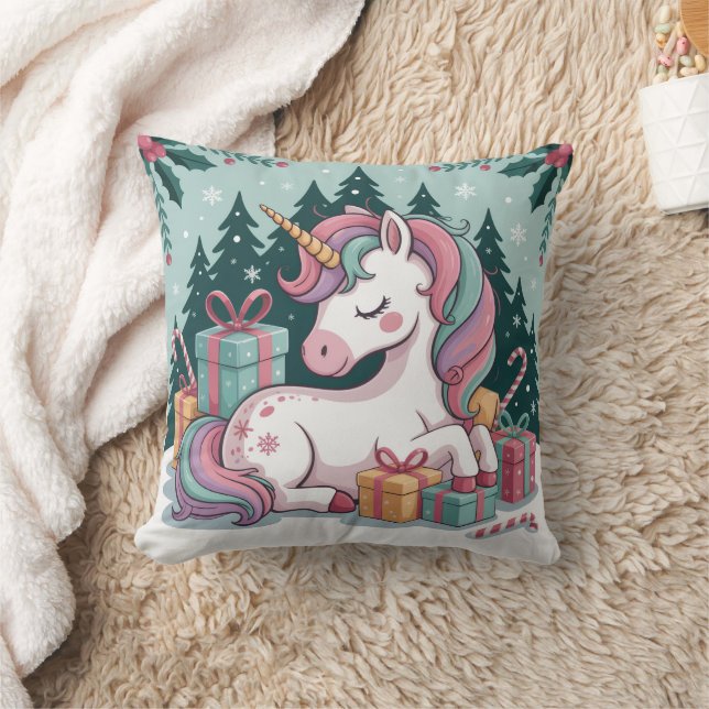 Sierkussen met kerstunicorn (Deken)