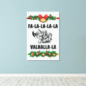 Sierkussen met kerstvalhalla canvas afdruk (Insitu (Houten vloer))