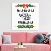 Sierkussen met kerstvalhalla canvas afdruk (Insitu (Woonkamer))