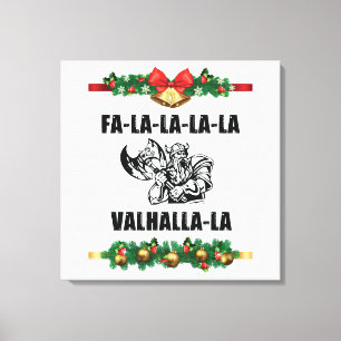 Sierkussen met kerstvalhalla canvas afdruk