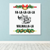 Sierkussen met kerstvalhalla canvas afdruk (Insitu (Houten vloer))