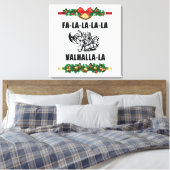 Sierkussen met kerstvalhalla canvas afdruk (Insitu (Slaapkamer))
