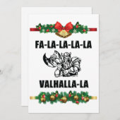Sierkussen met kerstvalhalla feestdagenkaart (Voorkant / Achterkant)