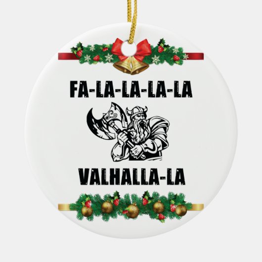 Sierkussen met kerstvalhalla keramisch ornament (Voorkant)