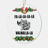 Sierkussen met kerstvalhalla keramisch ornament (Links)
