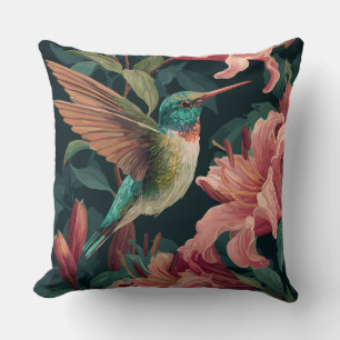 Sierkussen met Kolibrie Bloemen Worp Kussen