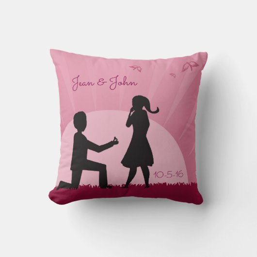 Sierkussen met paar Silhouette (Voorkant)