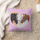 Sierkussen met paarden in een hart (Deken)