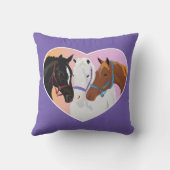 Sierkussen met paarden in een hart (Achterkant)