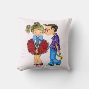 Sierkussen met Romantisch koppel - Liefde - Kus