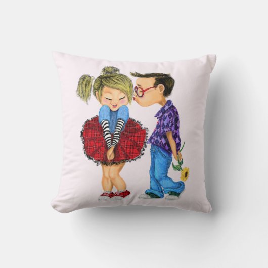 Sierkussen met Romantisch koppel - Liefde - Kus (Voorkant)