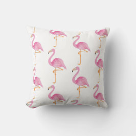 Sierkussen met roze flamingos