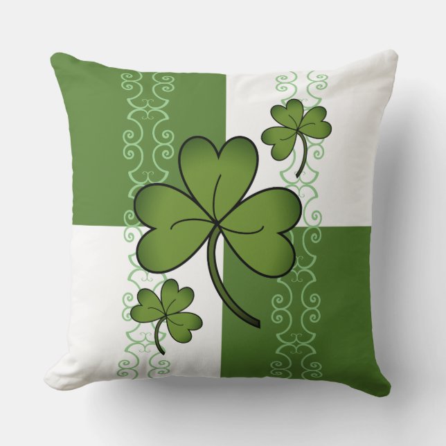 Sierkussen met schuifwiel en shamrock (Voorkant)