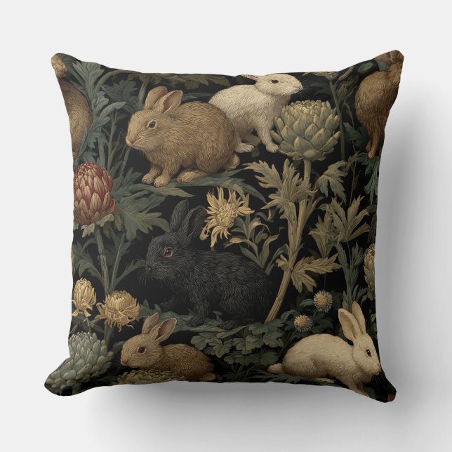 Sierkussen met William Morris konijnen (Voorkant)