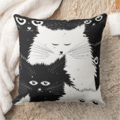 Sierkussen met witte en zwarte tinten (Deken)