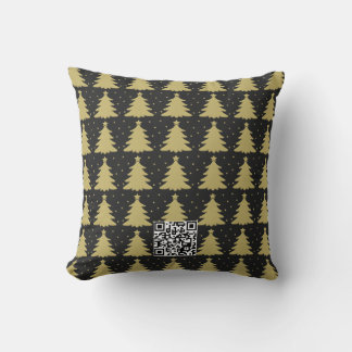 Sierkussen met zwarte en gouden kerstkleuren