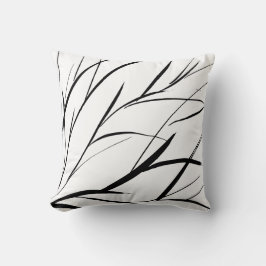 Sierkussen met zwarte en witte geborstelde textuur