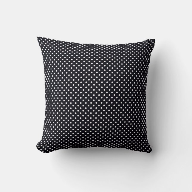 Sierkussen met zwarte en witte poka Dots (Voorkant)