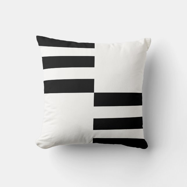 Sierkussen met zwarte en witte streep (Voorkant)