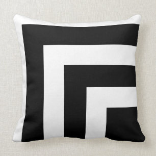 Sierkussen met zwarte en witte streep