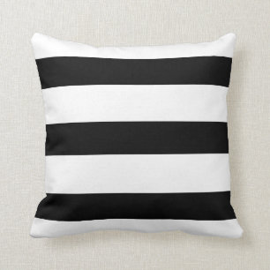 Sierkussen met zwarte en witte streep