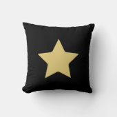 Sierkussen met zwarte en witte streep en gouden st (Voorkant)