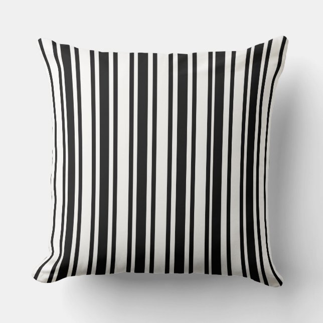 Sierkussen met zwarte streep/Chevron (Voorkant)