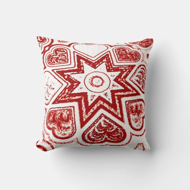 Sierkussen "Mijn hart" (wit) (Voorkant)