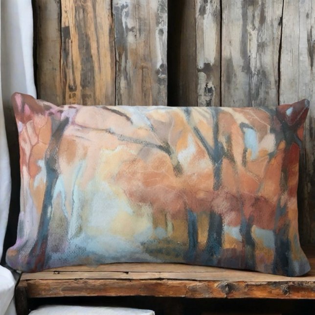 Sierkussen moderne oranje geelbruine bomen kussen (Creator heeft geüpload)