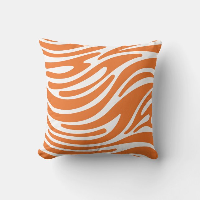 Sierkussen - Moderne Zebrastrips (Oranje) (Voorkant)