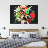 Sierkussen mooie bloemen canvas afdruk (Insitu (Slaapkamer))