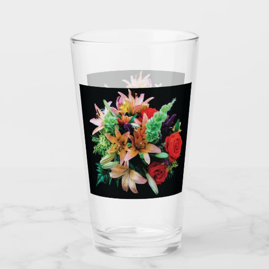 Sierkussen mooie bloemen glas (Voorkant)