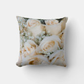 Sierkussen mooie rode en witte rozen (Voorkant)